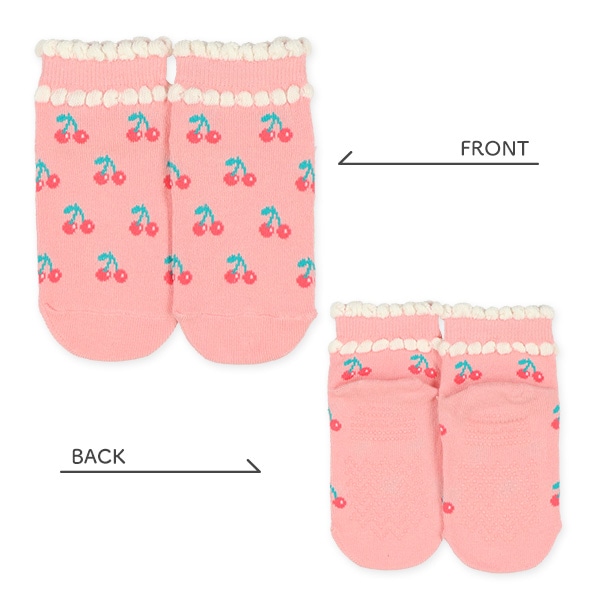 3足組ベビーアンクルソックス（いちご・リボン・チェリー）