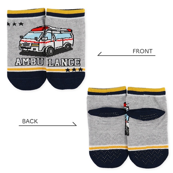 3足組ベビーアンクルソックス（はたらくのりもの）