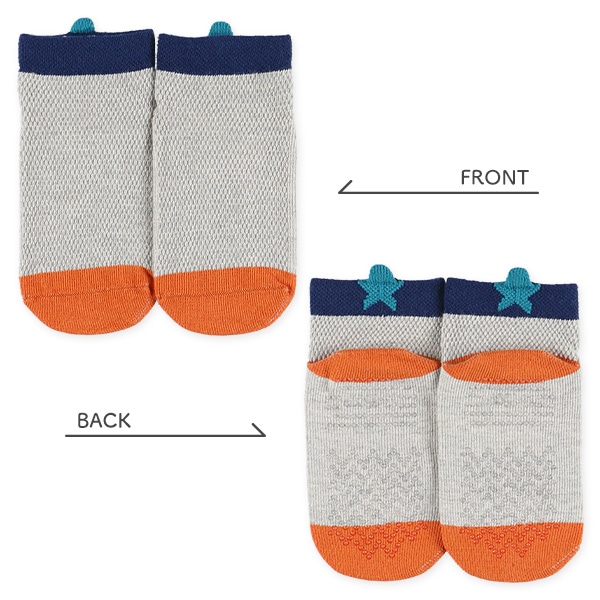 3足組ベビーアンクルソックス（履き口星）
