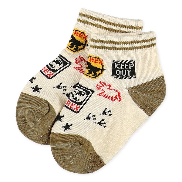 3足組ベビーアンクルソックス（恐竜）