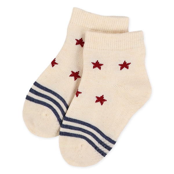 3足組ベビーアンクルソックス（星ライン）