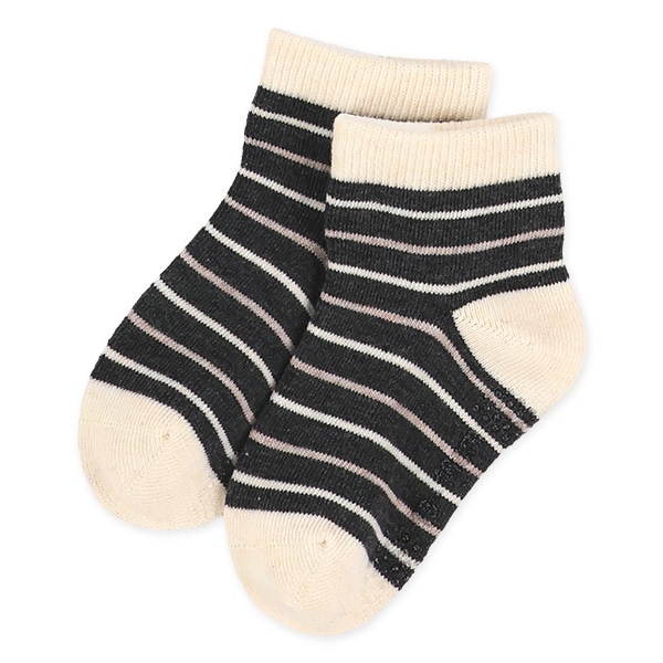 3足組ベビーアンクルソックス（くまボーダー）