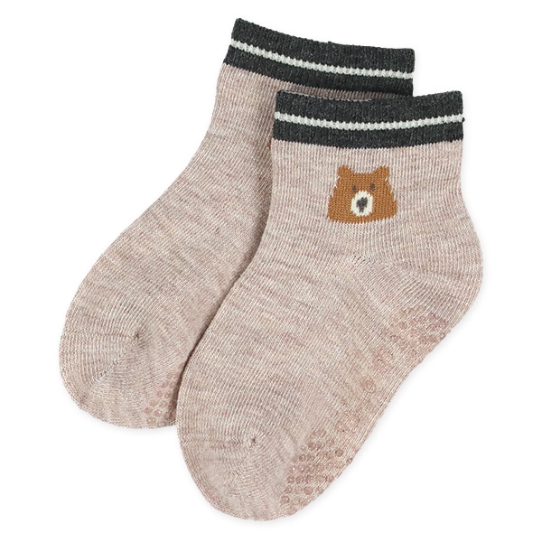 3足組ベビーアンクルソックス（くまボーダー）