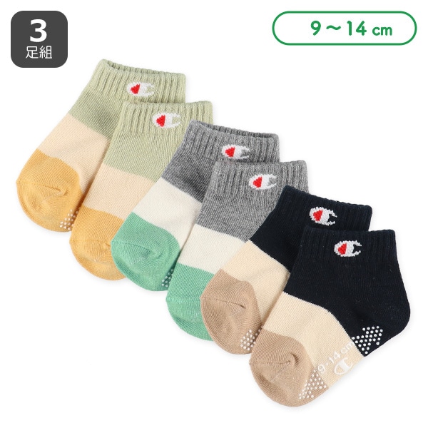Champion）3足組ベビーローカットソックス（切り替え）