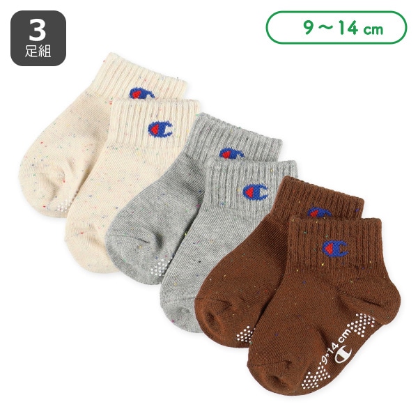 Champion）3足組ベビーローカットソックス（ネップ）