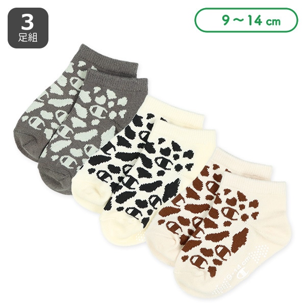 Champion）3足組ベビーローカットソックス（アニマル柄）