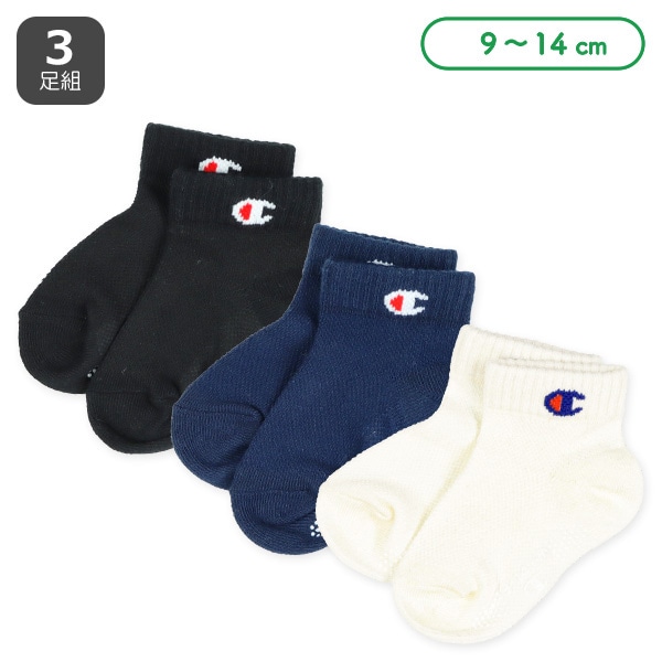 Champion)3足組ベビーローカットソックス(メッシュ)