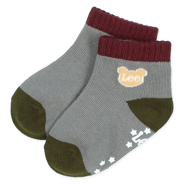 Lee）3足組ベビーローカットソックス（くまロゴ）
