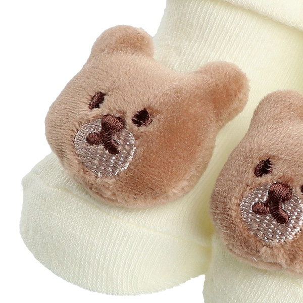 ぬいぐるみ付き新生児ソックス（くま）