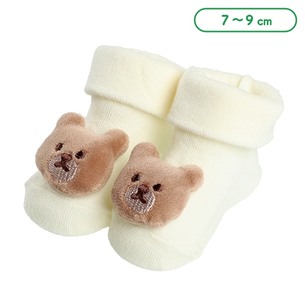 ぬいぐるみ付き新生児ソックス（くま）