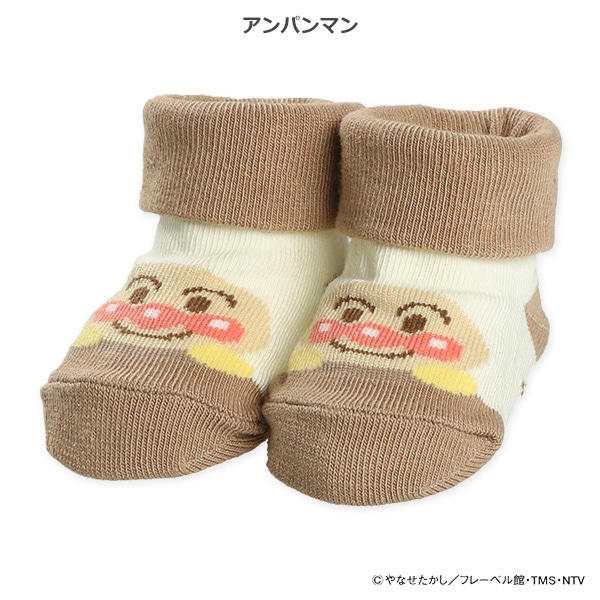 新生児クルーソックス（アンパンマン・ドキンちゃん）
