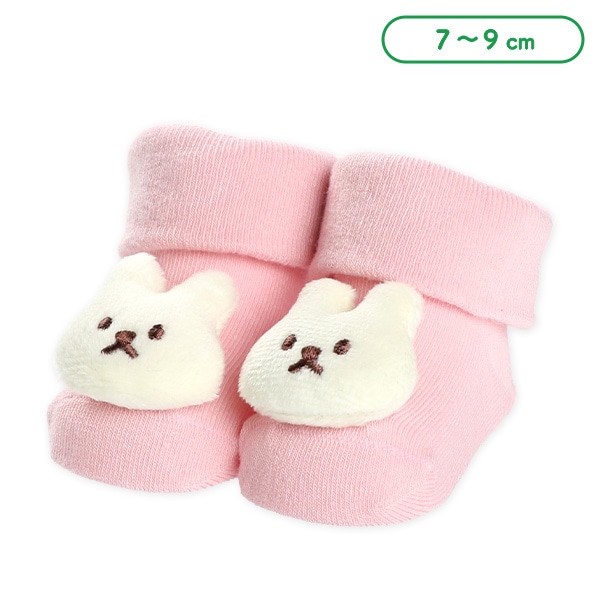 新生児ぬいぐるみ付きクルーソックス（うさぎ）