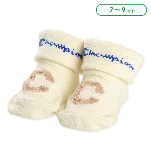 Champion）新生児クルーソックス（ロゴ・アイボリー）