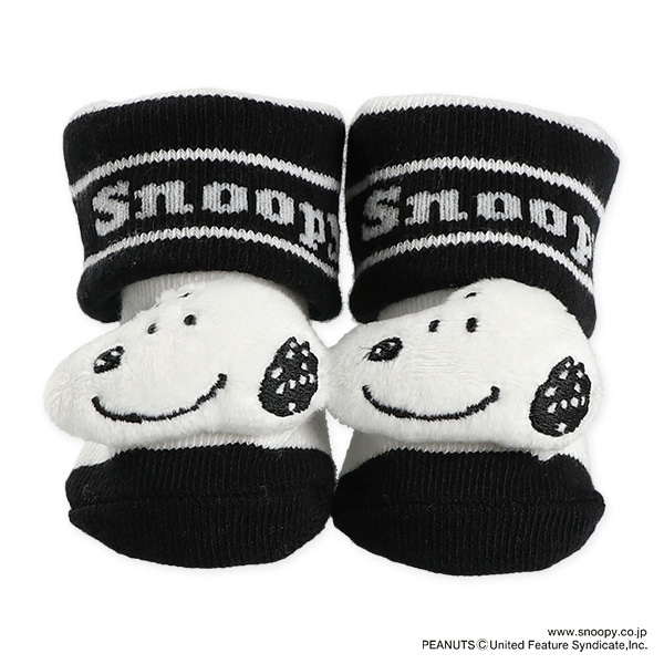 ぬいぐるみ付き新生児クルーソックス（スヌーピー）