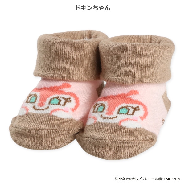 新生児クルーソックス（アンパンマン・ドキンちゃん）