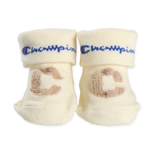 Champion）新生児クルーソックス（ロゴ・アイボリー）