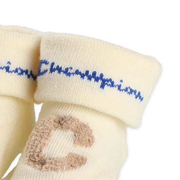 Champion）新生児クルーソックス（ロゴ・アイボリー）