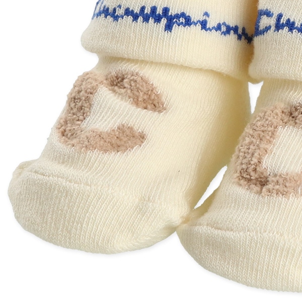 Champion）新生児クルーソックス（ロゴ・アイボリー）