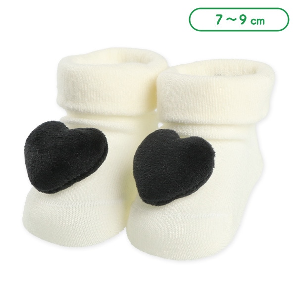 ぬいぐるみ付き新生児クルーソックス（ハート）