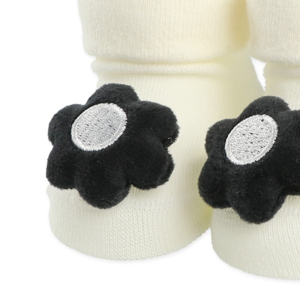 ぬいぐるみ付き新生児クルーソックス（花）