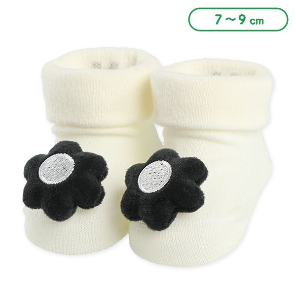 ぬいぐるみ付き新生児クルーソックス（花）