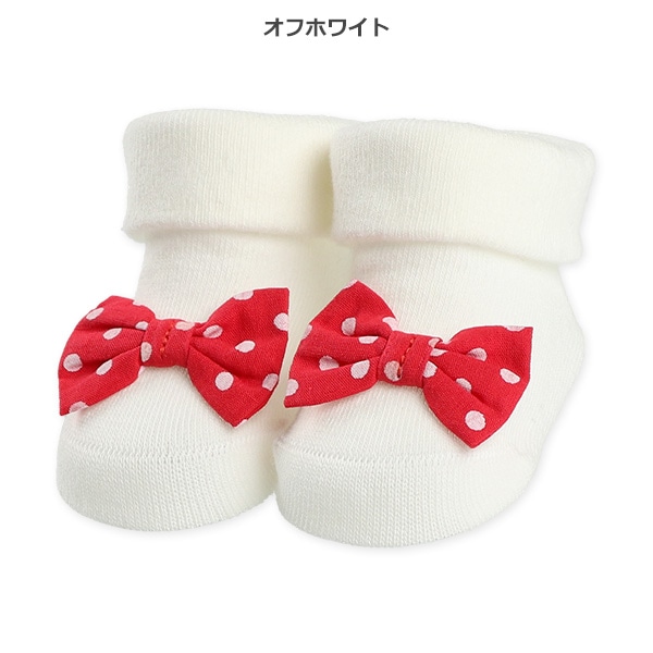新生児クルーソックス（リボン）