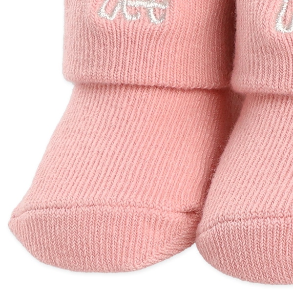 Lee）新生児クルーソックス（ロゴ刺繍・ピンク）