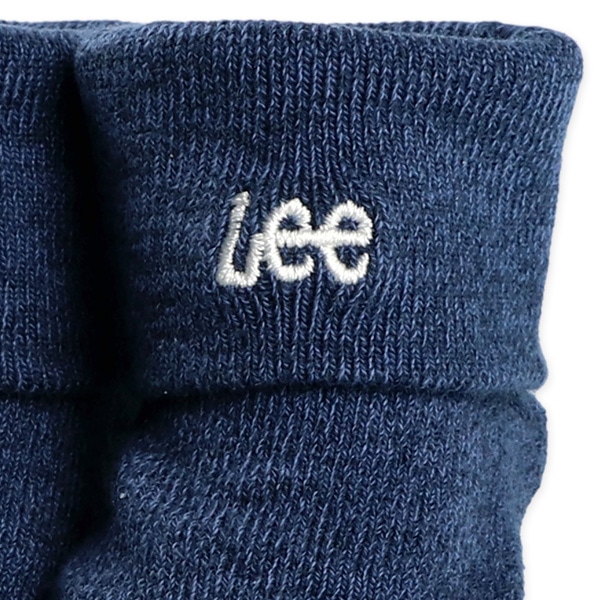 Lee）新生児クルーソックス（ロゴ刺繍・ネイビー）