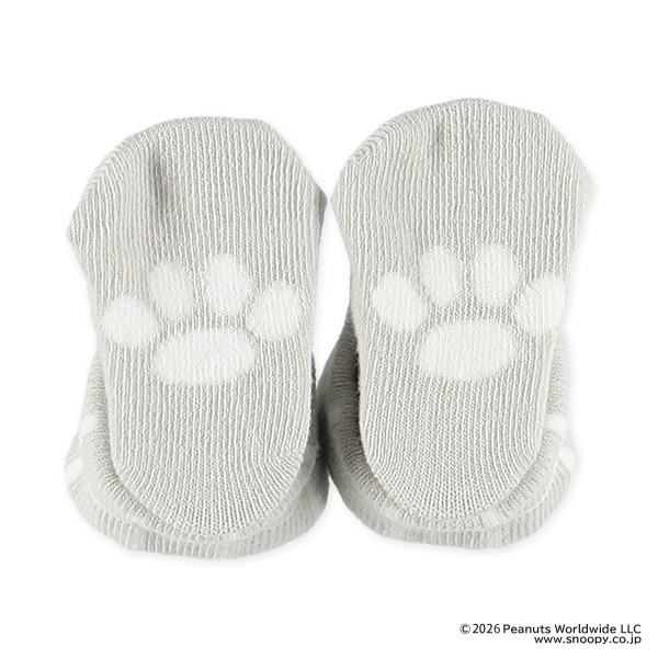 新生児クルーソックス（スヌーピー・刺繍）