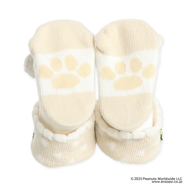 ぬいぐるみ付き新生児クルーソックス（スヌーピー）