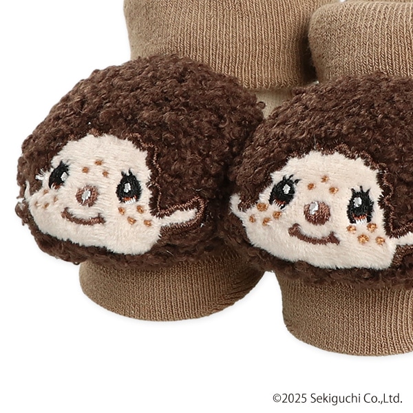 ぬいぐるみ付き新生児クルーソックス（モンチッチ）