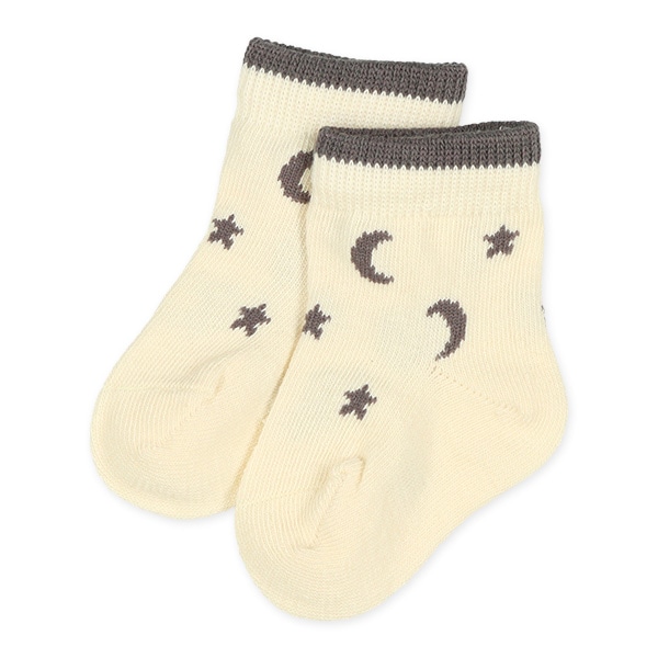 3足組新生児クルーソックス（星月）