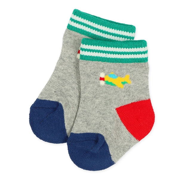 3足組新生児クルーソックス（ワンポイント）