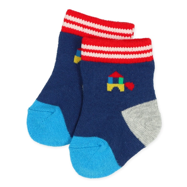 3足組新生児クルーソックス（ワンポイント）