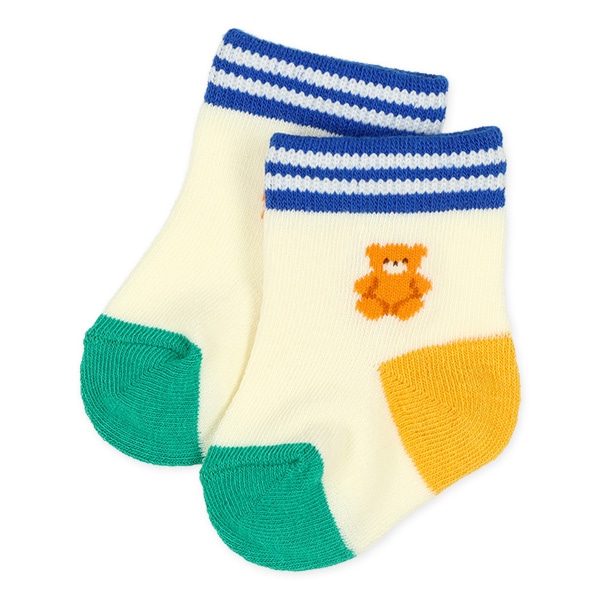 3足組新生児クルーソックス（ワンポイント）