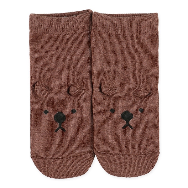3足組新生児クルーソックス（耳付きアニマル）