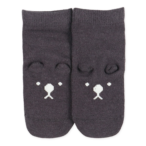 3足組新生児クルーソックス（耳付きアニマル）