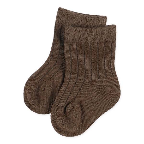 3足組新生児クルーソックス（太リブ）