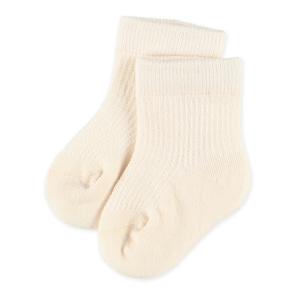 3足組新生児クルーソックス（ワッフル）