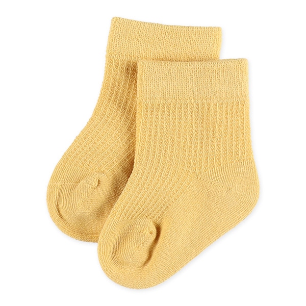 3足組新生児クルーソックス（ワッフル）