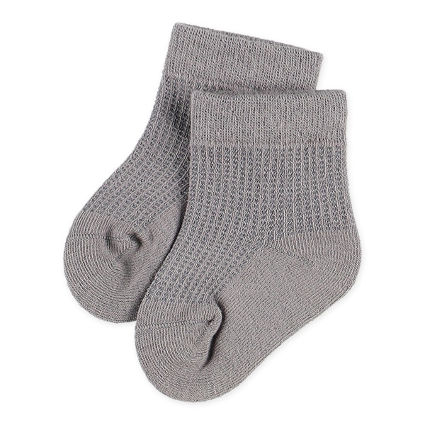 3足組新生児クルーソックス（ワッフル）