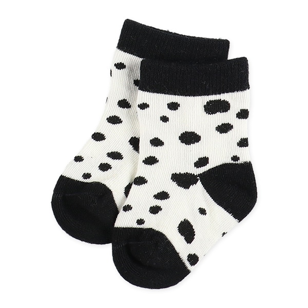 3足組新生児クルーソックス（ダルメシアン）