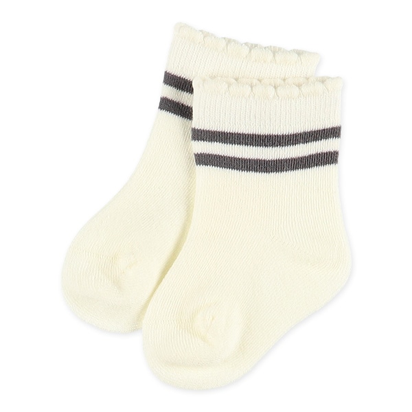 3足組新生児クルーソックス（ライン）