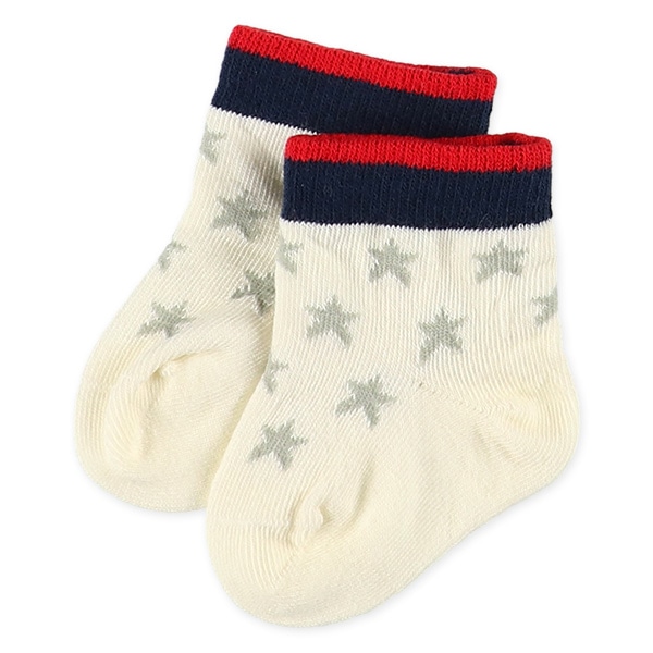 3足組新生児クルーソックス（折り返しくるま）