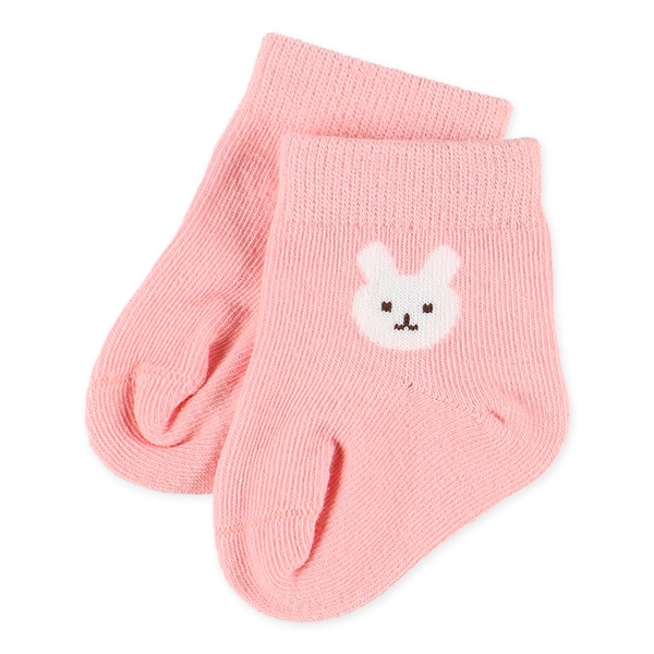 3足組新生児クルーソックス（ワンポイントアニマル）