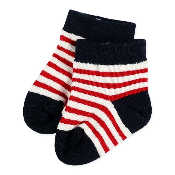 3足組新生児クルーソックス（シューズボーダー）