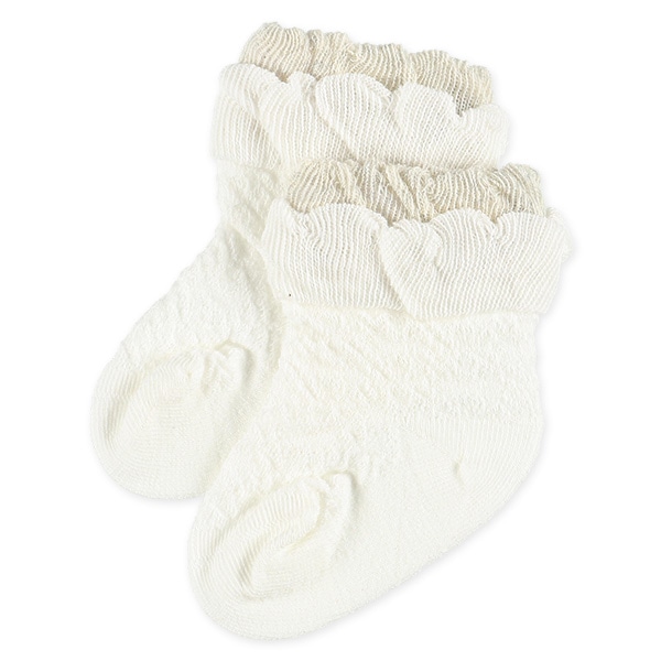 3足組新生児クルーソックス（リボンフロート）
