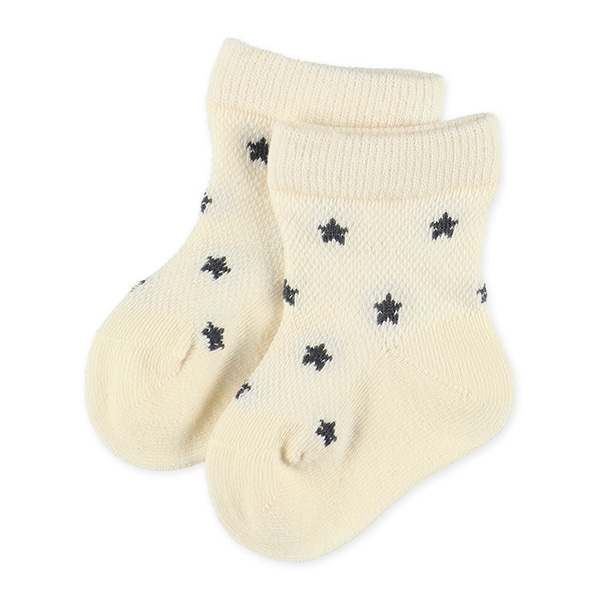 3足組新生児クルーソックス（星）