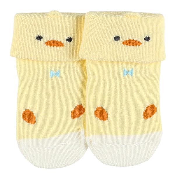 3足組新生児クルーソックス（ヒヨコ・ニワトリ・ペンギン）