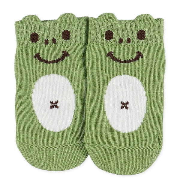 3足組新生児クルーソックス（クマ・トラ・カエル）